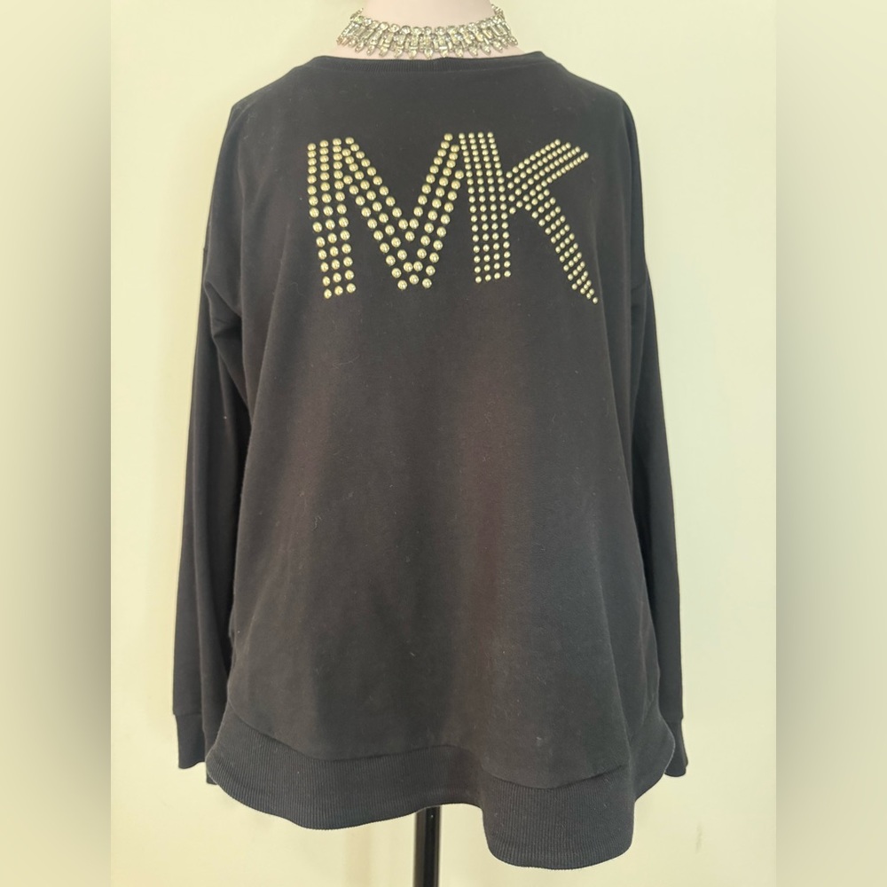 Michael Kors black sweatshirt with gold studs MK design size large